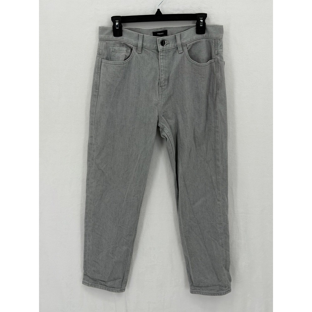 Theory‎ Jeans Womens 29 Gray Treeca D Colored Drill Slim Crop Casual Comfortable